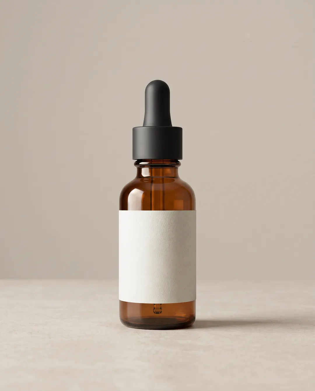 AI ad image of the amber glass face serum, Studio, Feed 4:5